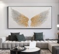Gold Angel Wing abstrait or par Couteau à palette art mural minimalisme texture